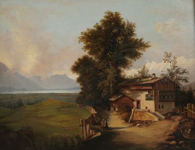 DE VITA. Ecole suisse de la fin du XIXème siècle. Ferme alpi…