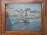 une image d'un tableau représentant un bateau dans l'eau