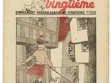 un vieux livre sur lequel figure l'image d'un homme promenant son chien