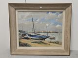 une image d'une peinture de bateaux sur l'eau