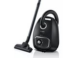 a close up of a black vacuum cleaner with a black handle