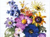une publicité pour un salon floral montrant des fleurs dans un vase