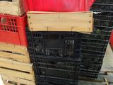 several crates stacked on top of each other on a pallet