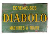 an old green and yellow sign with the words diabolo on it