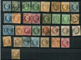 an image of a collection of old stamps on a black background