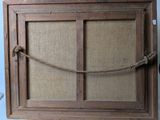 a picture of a wooden frame with a rope on it