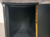 an image of a black and gold side table