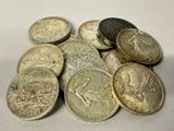 a pile of coins sitting on top of a table