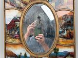 une photo d'une photo d'une personne en train de se prendre en photo dans un miroir