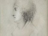 un dessin représentant la tête d'une femme aux cheveux bouclés