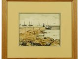 une image représentant une aquarelle de bateaux dans un port