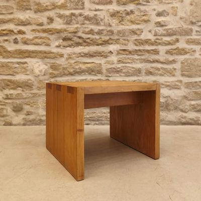 Tabouret / table d'appoint en pin massif gamme Savoie, design Roland H