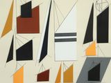 une image représentant une peinture d'un groupe de voiliers sur un fond blanc