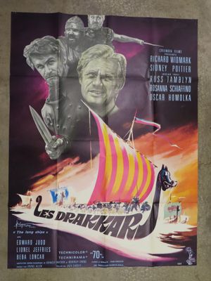 an old movie poster of a man on a boat in the ocean