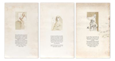 deux pages d'un livre sur lesquelles figurent une femme et un homme