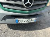 a close up of the front of a mercedes benz truck