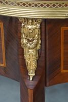 Jolie table d'appoint ovale en marqueterie - style français … (photo 4)