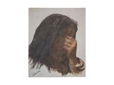 an image of a painting of a woman covering her face with a veil