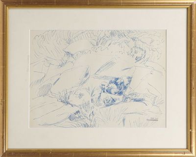 Willy EISENCHITZ (1889-1974) Coin de Provence Encre bleue su…