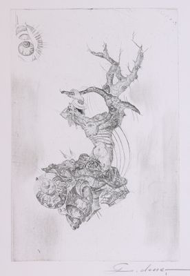 dessin représentant un arbre sur lequel est perché un oiseau