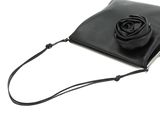 the small black bag has a rose on the front
