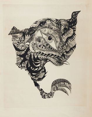 une image représentant un dessin en noir et blanc d'un poisson