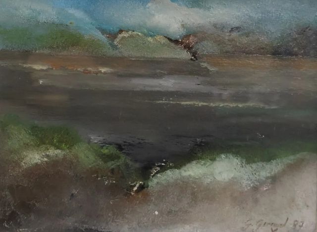 Germaine GIRAUD (XXème) « Paysage ». Huile. Signé en bas à droite...
