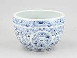 chinese blue and white porcelain bowl with floral decoration
