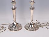 pair of silver plated candlesticks with rope and cord