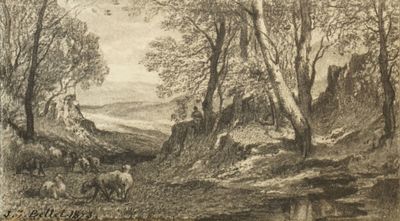 BELLEL Jean Joseph François, 1815-1898, Berger et son troupe… - Photo 1