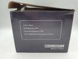 the box is open on a white surface with a black label on it