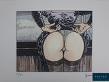 a picture of a picture of a woman with her butt exposed