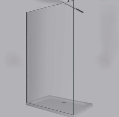 Paroi de douche fixe, largeur 80 cm, verre trempé transparen…