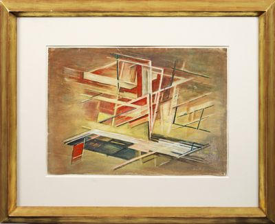 une image représentant un tableau représentant un bâtiment, dans un cadre doré
