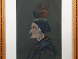 painting of an old woman with a pot on her head