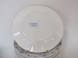 several plates stacked on top of each other on a table