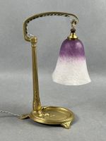 Lampe de bureau pré-Art-Déco, le piètement en bronze par Cha…