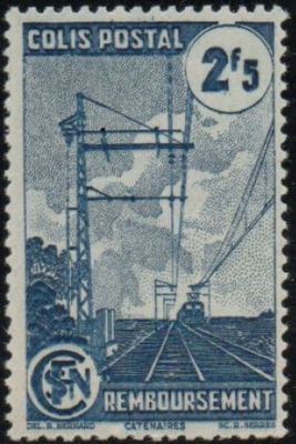 a stamp with a picture of a train on it