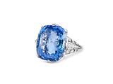 a blue sapphire and diamond ring