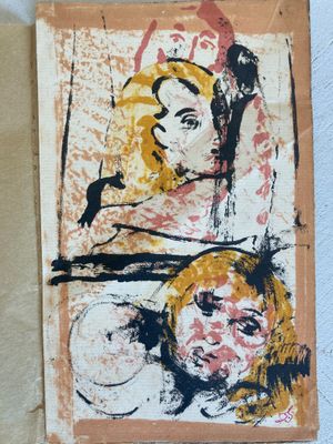 l'image d'un tableau représentant une femme et un homme accroché au mur