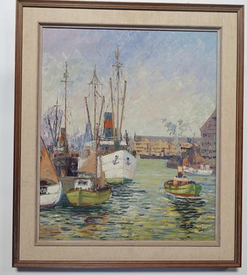 B. Landberg (XXe siècle) Port de Gotheborg en Suède en 1945