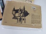 a piece of paper with a drawing of a castle on it
