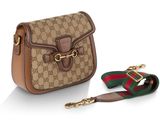 un sac Guccissi marron et vert avec une bandoulière rouge et verte