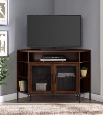 Meuble TV d'angle MESH WALKER EDISON, portes en maille indus…