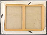 a close up of a picture of a window with a rope hanging from it