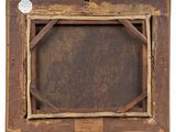 an old picture frame with a wooden frame on a white background