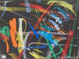 une photo d'une photo d'une peinture sur un tableau noir