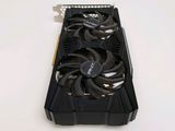 a close up of a video card on a white surface