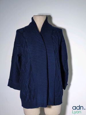 blue cable knit cardigan sweater on a mannequin mannequin mannequin mannequin mannequin mannequin mannequin mannequin