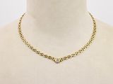 gros plan d'un torse de mannequin portant un collier